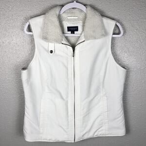 Sonoma Size Medium Sherpa Lined White Y2K Cyberpunk Style Vest Gorpcore Winter